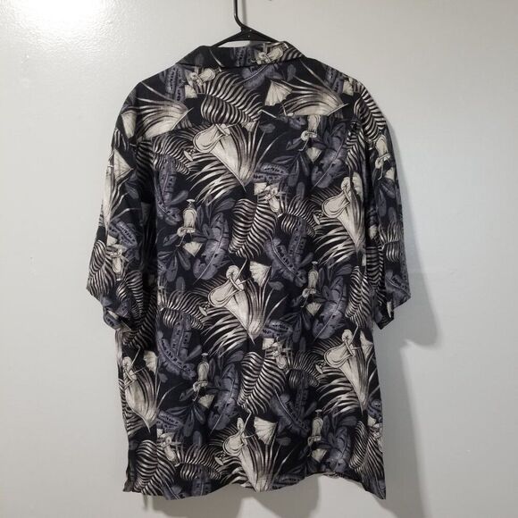 Havana Jack Cafe Men's Shirt XXL 100% Silk Tropical Button Up Short Sleeve - Picture 8 of 10